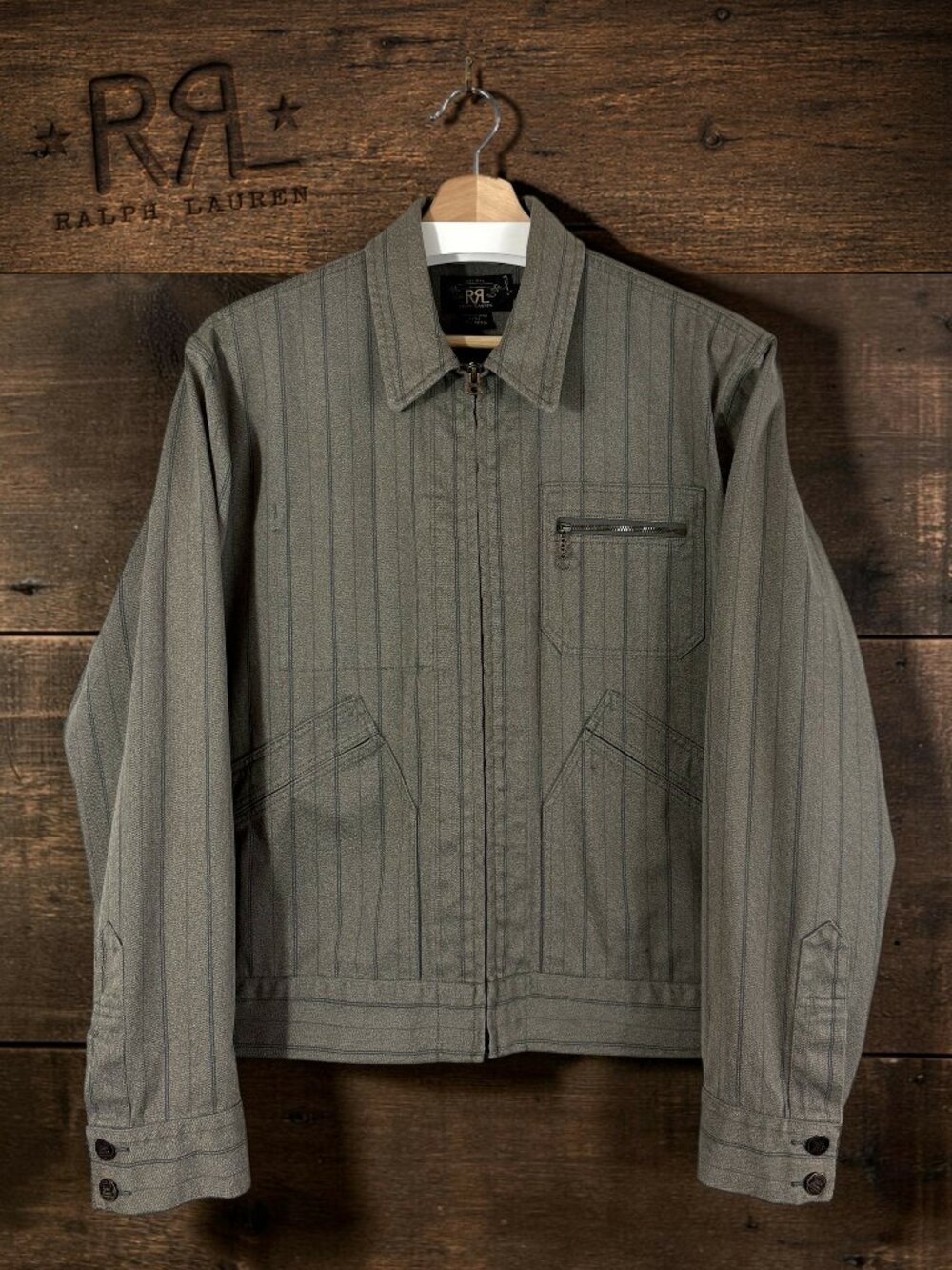 RRL Double RL Craftsman Jacket M Railroad Stripe Conmar Zip